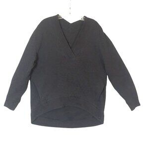 Lululemon Womens M Long Sleeves Dark Gray Sweatshirt With Pockets High-Low